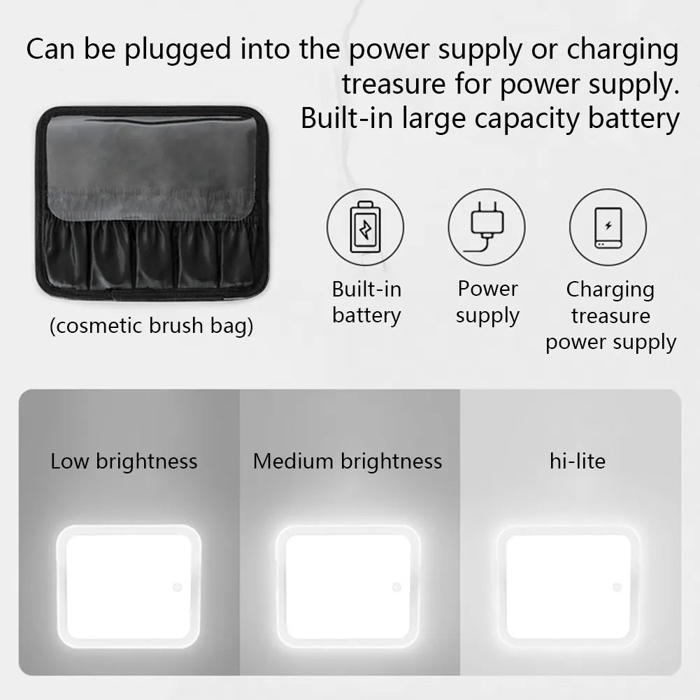 Deluxe Travel Makeup Bag Portable Cosmetics Beauty Case with LED Mirror