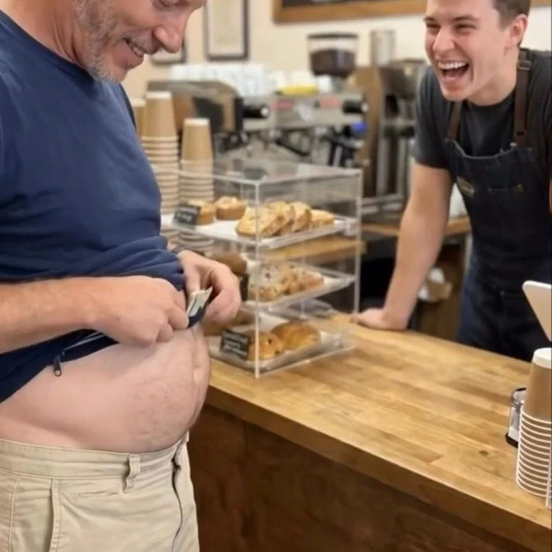 Fake Beer Belly Waist Bag with Zipper Closure Funny Prank Fanny Pack hidden