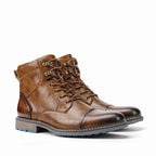 Vintage Leather Ankle Boots Retro Design