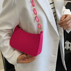 Felt Shoulder Handbag Women's Crescent Saddle Bag