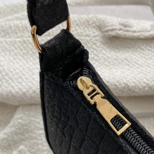 Felt Shoulder Handbag Women's Crescent Saddle Bag