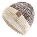Knit Two-Tone Beanie | Warm Fur-Lined Folded-Brim Unisex Hat