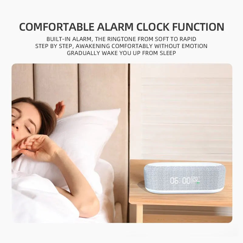 4-in-1 Wireless Phone Charger And Alarm Clock LED Temperature 15W Charging Dock