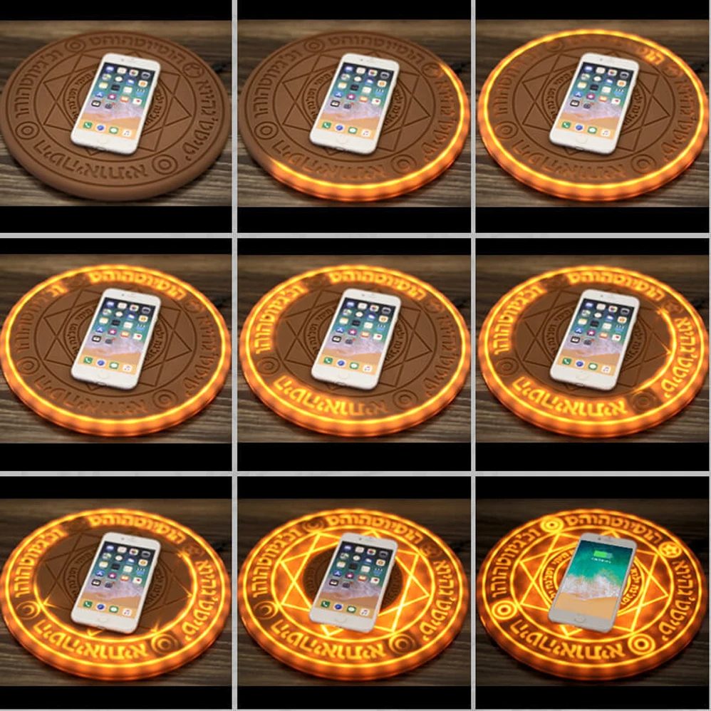 Magic Circle Qi Wireless Glowing Mobile Phone Fast Charger Charging Pad