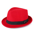 Fedora Hat Wool Felt Classical Jazz Narrow Brim Men's