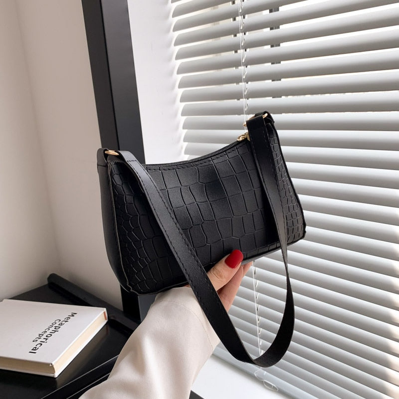 Felt Shoulder Handbag Women's Crescent Saddle Bag