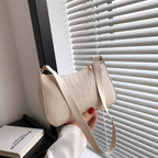Felt Shoulder Handbag Women's Crescent Saddle Bag