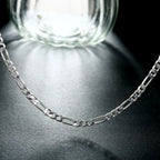 Figaro Chain Necklace 925 Silver Plated Hip Hop Rapper Style