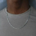 Figaro Chain Necklace 925 Silver Plated Hip Hop Rapper Style