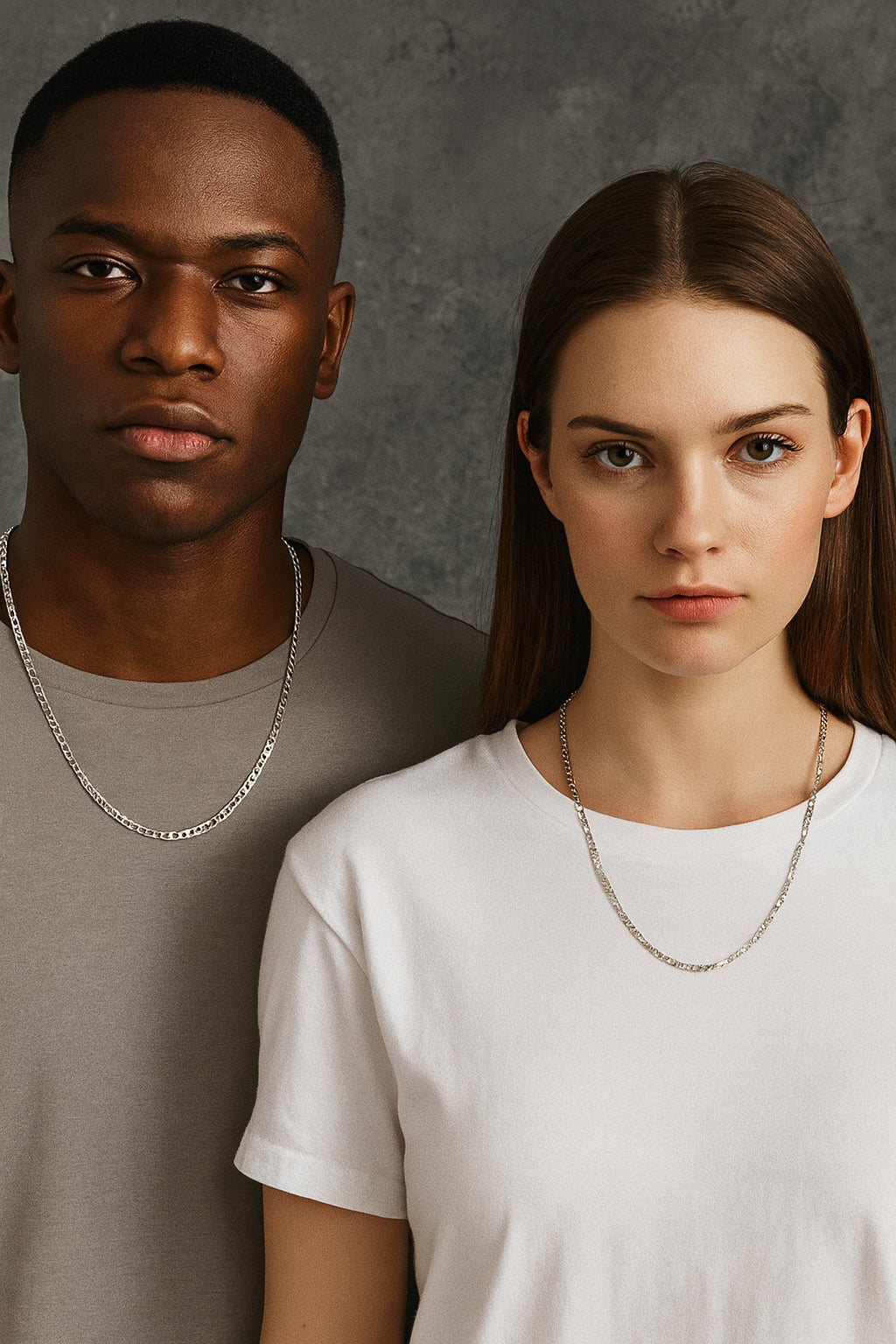 Figaro Chain Necklace 925 Silver Plated Hip Hop Rapper Style