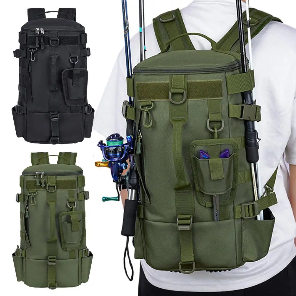 Fishing Backpack With Rod Holders & Tackle Carry Bag