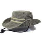 Fishing Hiking Sun Wide Brim Bucket Hat Cotton Outdoor Safari Style