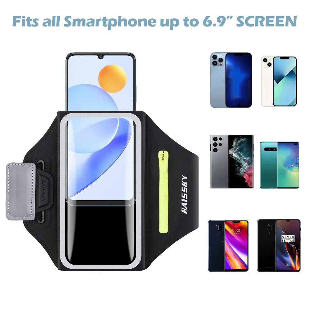 Fitness Armband Phone Holder Secure Zipper Pocket Running Cycling Sports For iPhone 14 13 12 11 Pro Max XR Samsung S22 S23 Ultra