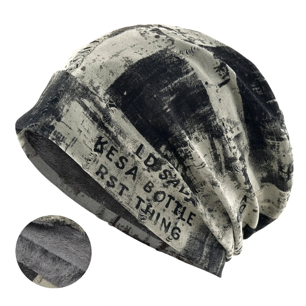 Vintage Beanie Grunge Distressed Streetwear Design