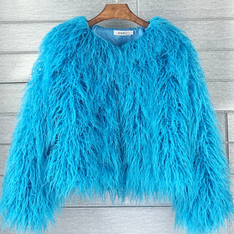Fluffy Feathers Party Jacket Shaggy Carnival Cabaret Showgirls Fancy Dress Top Faux Fur