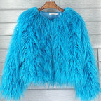 Fluffy Feathers Party Jacket Shaggy Carnival Cabaret Showgirls Fancy Dress Top Faux Fur