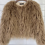 Fluffy Feathers Party Jacket Shaggy Carnival Cabaret Showgirls Fancy Dress Top Faux Fur