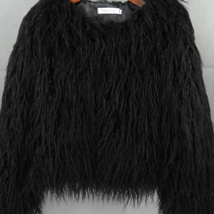 Fluffy Feathers Party Jacket Shaggy Carnival Cabaret Showgirls Fancy Dress Top Faux Fur