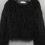 Fluffy Feathers Party Jacket Shaggy Carnival Cabaret Showgirls Fancy Dress Top Faux Fur