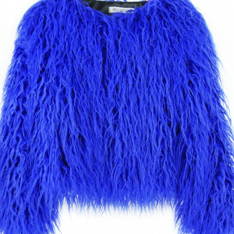 Fluffy Feathers Party Jacket Shaggy Carnival Cabaret Showgirls Fancy Dress Top Faux Fur