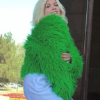 Fluffy Feathers Party Jacket Shaggy Carnival Cabaret Showgirls Fancy Dress Top Faux Fur