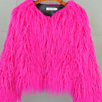 Fluffy Feathers Party Jacket Shaggy Carnival Cabaret Showgirls Fancy Dress Top Faux Fur
