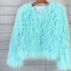 Fluffy Feathers Party Jacket Shaggy Carnival Cabaret Showgirls Fancy Dress Top Faux Fur