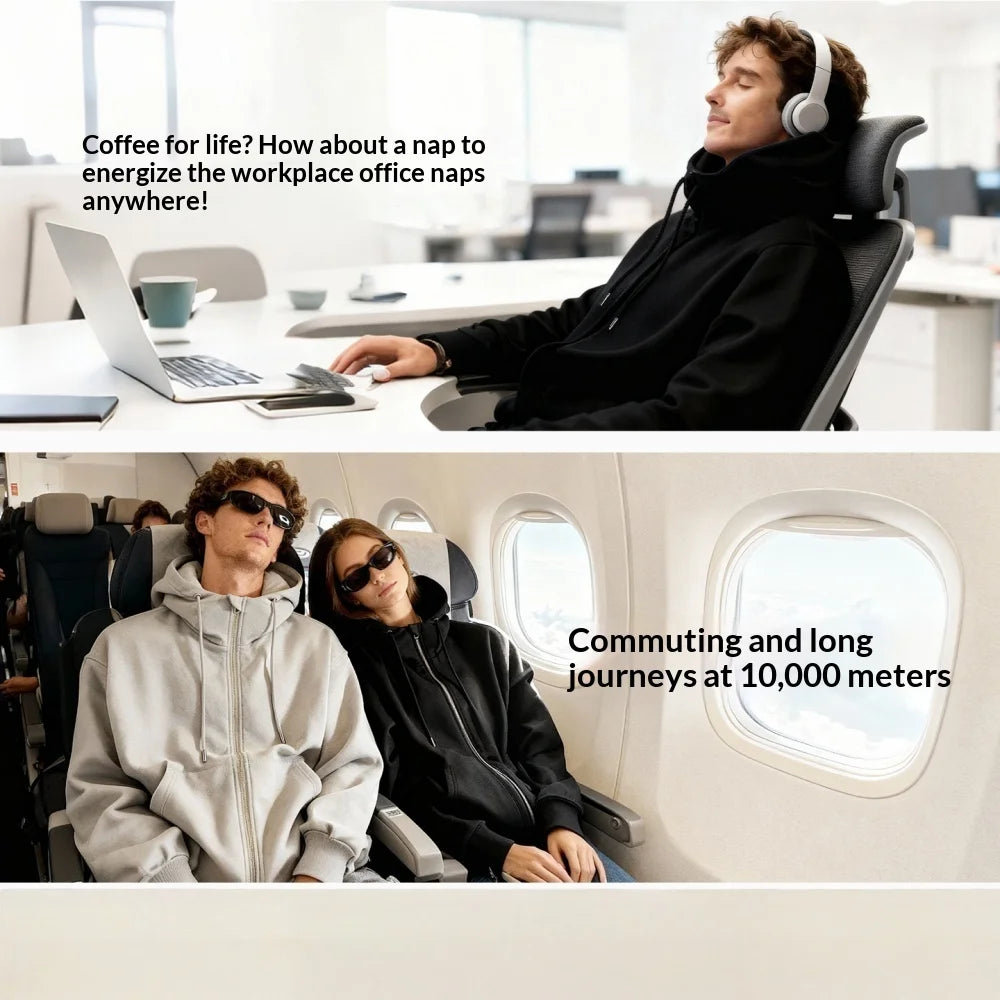 Travel Hoodie With Inbuilt Neck Pillow Inflatable Comfort Invisible Air Cushion