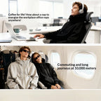 Travel Hoodie With Inbuilt Neck Pillow Inflatable Comfort Invisible Air Cushion