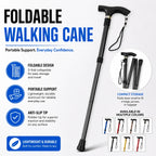 Foldable Walking Stick Adjustable Lightweight Aluminium Cane