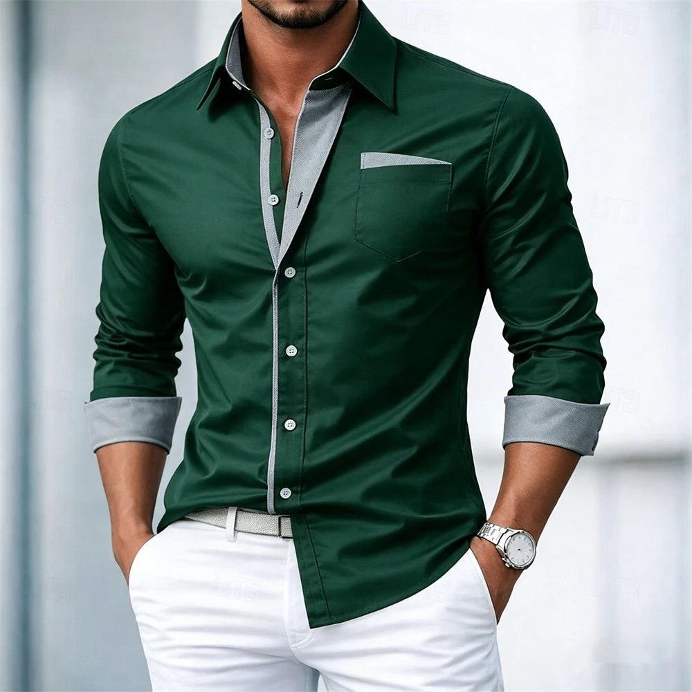Men's Long Sleeve Shirt Smart Casual Date Night Outfit
