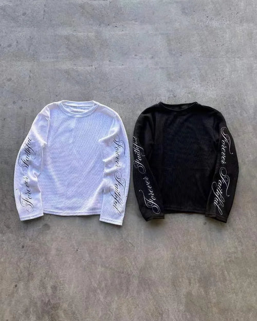 Forever Faithful Gothic Punk Rock T-shirt Long Sleeves