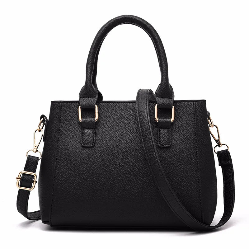 French-Style Tote Handbag With Shoulder Strap and Signature Pom-Pom