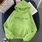 French Hoodie Cest La Vie Paris Chic Slogan