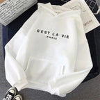 French Hoodie Cest La Vie Paris Chic Slogan