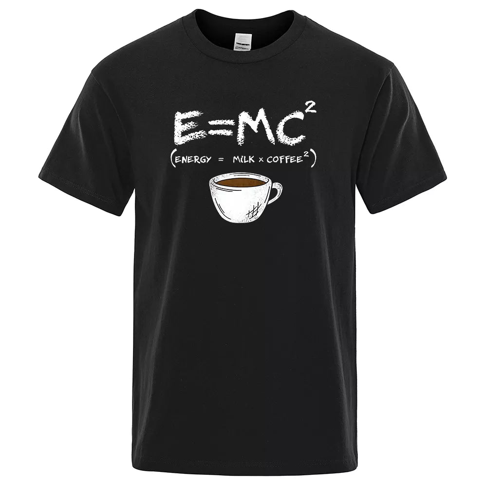 Energy = Milk + Coffee | Funny Cotton T-shirt