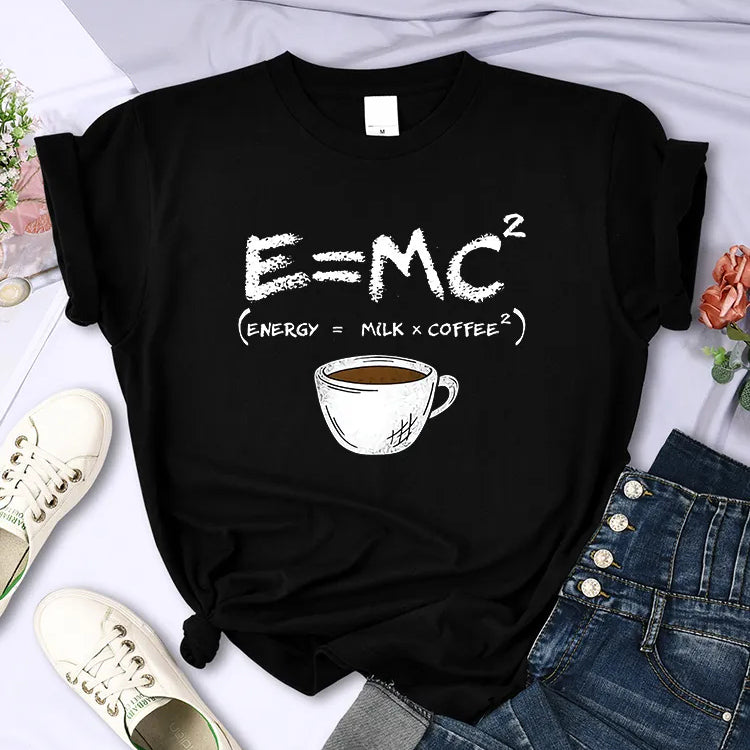 Energy = Milk + Coffee | Funny Cotton T-shirt