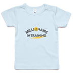 Funny Baby Toddler T-shirt Millionaire In Training-powder-blue