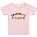 Funny Baby Toddler T-shirt Millionaire In Training pink