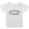 Funny Baby Toddler T-shirt Millionaire In Training infant clothing white