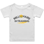 Funny Baby Toddler T-shirt Millionaire In Training infant clothing white