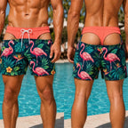Funny Butt Prank Board Shorts 3D Print Two Piece Optical Illusion Swimmers