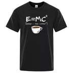 Funny Coffee Math E=MC Equation T-shirt Physics Science Tee