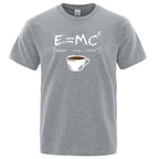 Funny Coffee Math E=MC Equation T-shirt Physics Science Tee