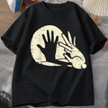 Funny Rabbit Ears T-Shirt Bunny Shadow Finger Puppet Tee