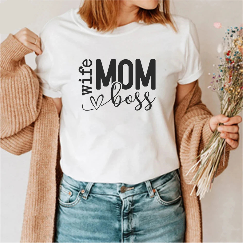 Mom Wife Boss Women's Funny T-shirt Mothers