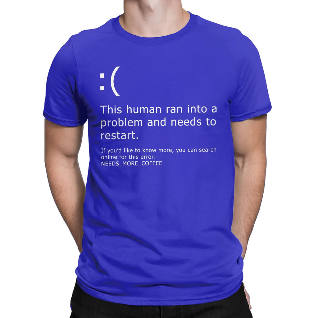 Funny Windows Error | Need Coffee T-shirt BSOD PC Nerd Geek Tee