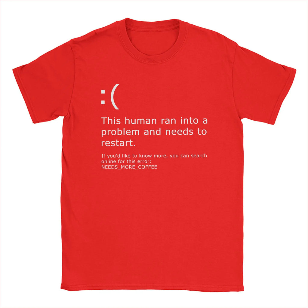 Funny Windows Error | Need Coffee T-shirt BSOD PC Nerd Geek Tee