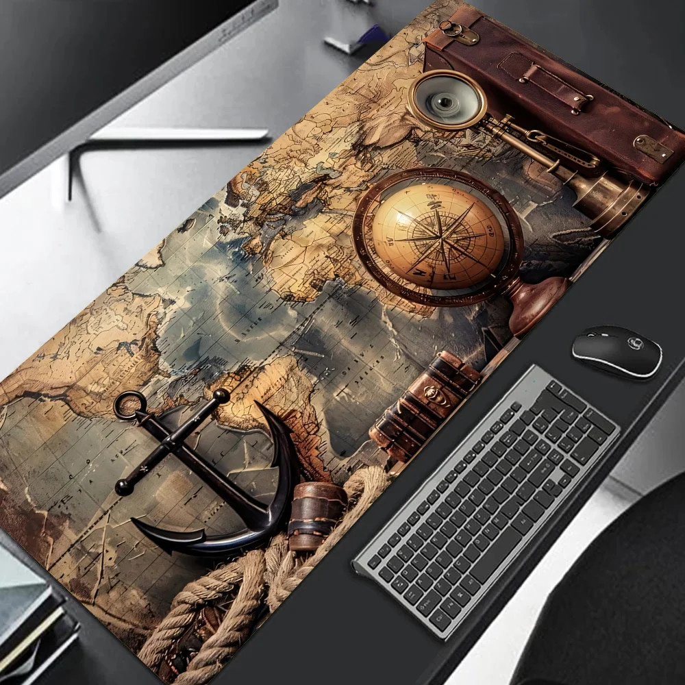 Large Vintage Steampunk Compass Mouse Pad