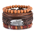 Stacked Bracelet Bangle Chunky Leather